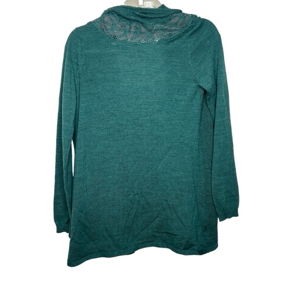 Anthropologie Lace Wool Cardigan Green Size Small - Picture 2 of 5